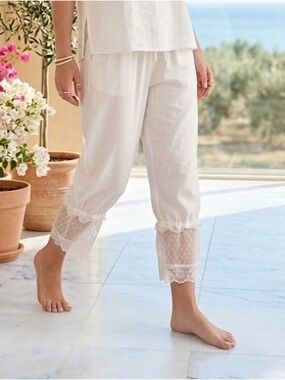 Vintage Aesthetic White Lace Trim Bloomers Pantaloons - Coquette Whimsigoth L